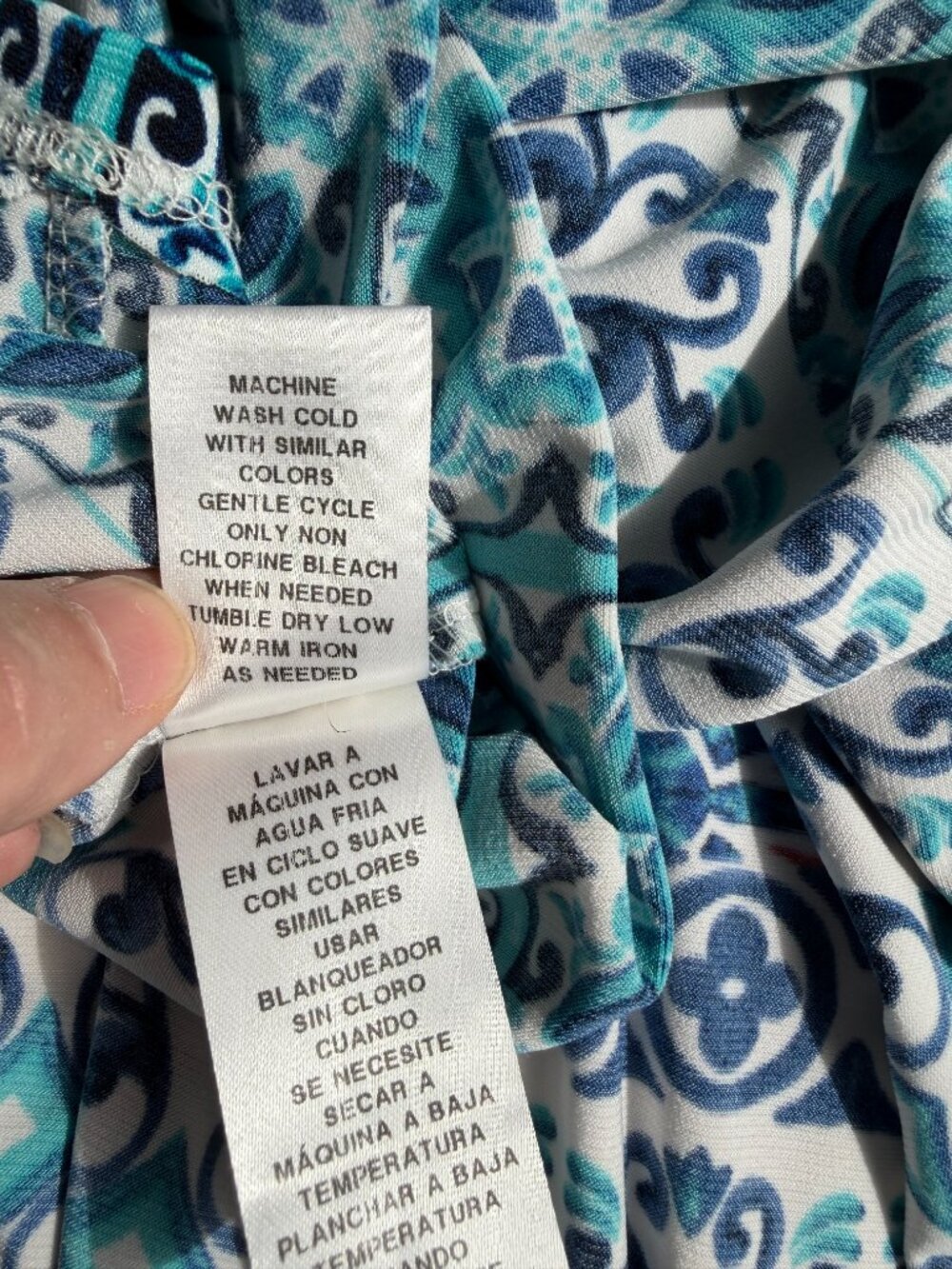 Wisp Petites Size 0P Blue Teal Medallion Print Halter Summer Dress - Picture 4 of 8